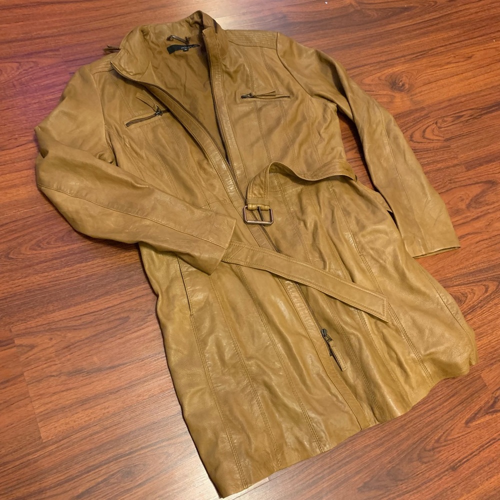 womens wilsons leather tan jacket XL